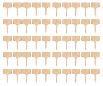 Image de Solidchoice - 50 étiquettes en bois pour plantes, idéales pour le jardin et les serres