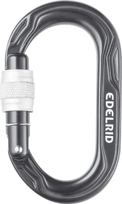 Schwarzer Kiwi Screw Karabiner von Edelrid mit Schraubverschluss; geeignet für Klettern.