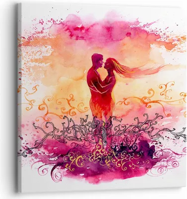 Produktbild von Bild auf Leinwand - Leinwandbild - Liebe Paar Flitterwochen - 30x30cm - Wand Bild - Wanddeko - Leinwanddruck - Bilder - Kunstdruck - Wanddekoration - Leinwand bilder - Wandkunst - AC30x30-3006