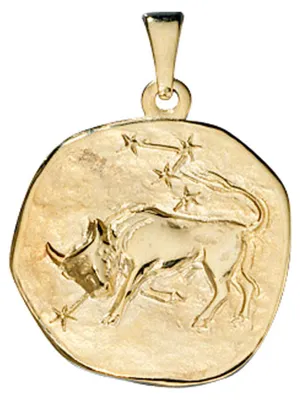 Produktbild von Sternzeichen Stier - Anhänger aus 333 Gold Gelbgold Halsschmuck Uni