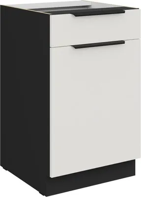 Produktbild von Unterschrank mit Schublade LUNARA – Breite 50 cm, weiß/schwarz