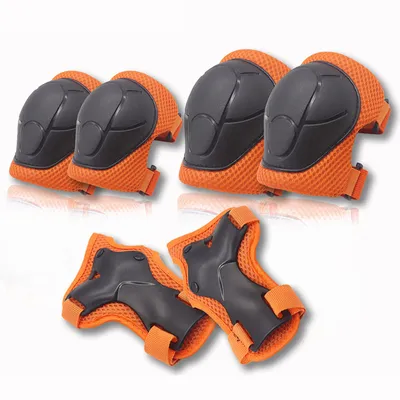 Produktbild von Sechsteiliges Kinder-Rollschuh-Schutzset, bestehend aus Sporthelm, Schutzausrüstung für Skateboards, Knie- und Ellbogenschonern