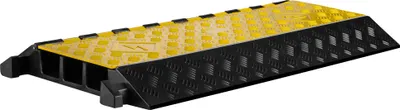 Image de Wiltec Passe cables à 3 canaux, 930 x 490 x 80 mm, capacité de charge max. 30 t, en caoutchouc et PP, passage protège câbles, goulotte de câblage