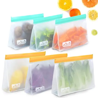 Lebensmittelbeutel, 10er Set, PEVA, BPA-frei, auslaufsicher, 2 Größen