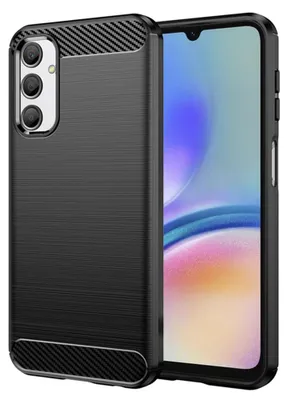 Produktbild von Techsuit Carbon Silicone Back Cover Hülle für Samsung Galaxy A05s - Schwarz