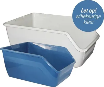 Image de Pawise Pawise Bac à litière ouvert à bords hauts Grand - Extra haut - L61xL45xH26 cm - Blanc