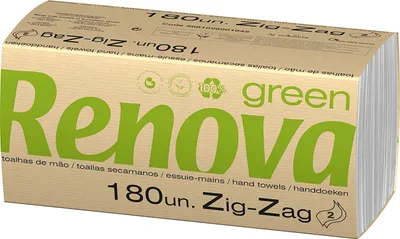 Immagine prodotto di Renova green 1 cartone di asciugamani Zig-Zag 2 veli 30 confezione da 5400 pezzi 100% riciclati