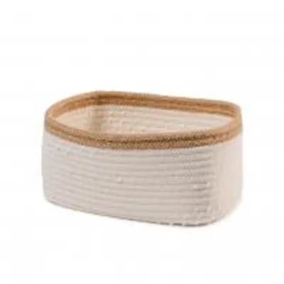 Immagine prodotto di H&H Cesto In Cotone E Juta Cm 28X18Xh13