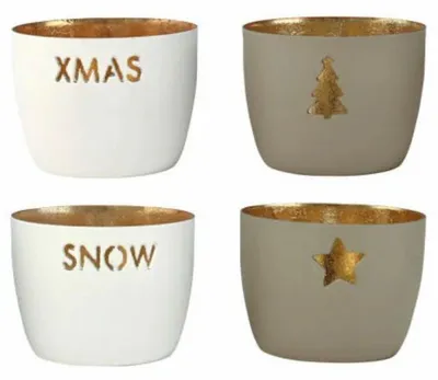 Produktbild von Gift Company Windlicht Madras Set Weihnachtsmotive (4er-Set)