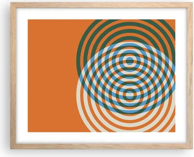 Produktbild von Gerahmtes Poster - Rahmen in heller Eiche - Abstraktion Modern Kreise - 50x40 cm - Wand Bild - Wanddeko - Wandbilder - Kunstposter - Wandposter - Bilderrahmen - Bilder - Kunstdruck - P2NAA50x40-4448