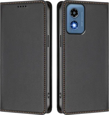 Immagine prodotto di Custodia in pelle per Motorola Moto G 5G 2024, custodia flip magnetica in Finto cuoio con supporto Nero