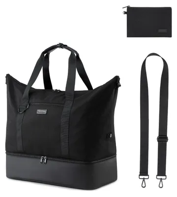 Sporttasche 48 L mit Schuhfach und Nassfach, schwarz