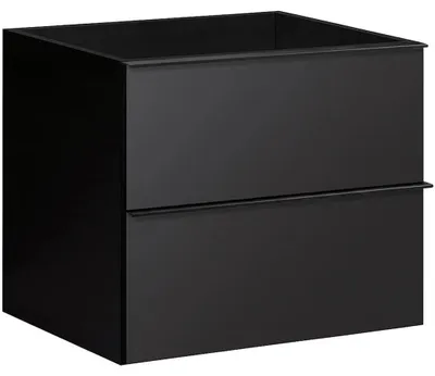 Productafbeelding van Badkamermeubel onder de wastafel met handgreep Velora - mat zwart, zwarte handgreep - 59x53x46,5 cm
