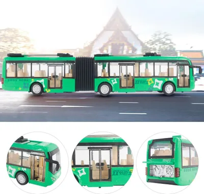 Obrázek produktu pro 1:48 CS0133 Elektronický městský autobus světelné auto, vzdělávací hračka pro děti, dětský dopravní model (zelený)