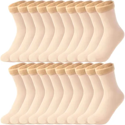 Image de 20 paires de chaussettes chaudes pour femmes pour l'automne et l'hiver