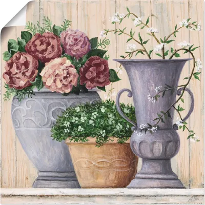 Produktbild von ARTland Poster Antike Blumen_hell Größe: 70x70 cm