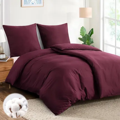 Produktbild von Bettwäsche-Set 135x200 cm Baumwolle Rot 4-teilig mit Reißverschluss