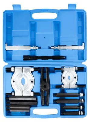 Produktbild von Lagerabzieher Set - Lagertrenner und Abzieher 5 t - 14-teilig - Schwerlast für Rad- und Kegelradlager - Werkzeug für Kfz-Reparatur