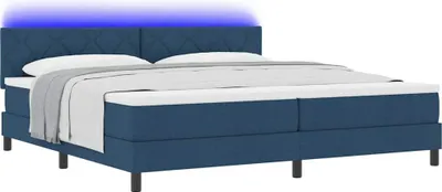 Produktbild von Boxspringbett mit Matratze mit LED Blau 200 x 200 cm Stoff