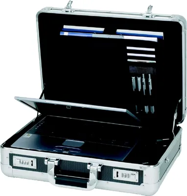 Produktbild von Alu-Aktenkoffer silber-carbon Packung mit 4 Stück