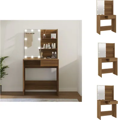 Obrázok produktu pre vidaXL Toaletný stolík s LED hnedý dub 74,5x40x141 cm - Toaletné stolíky
