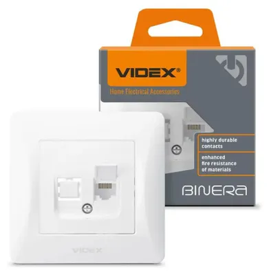 Immagine prodotto di Videx Binera Presa RJ45 per computer, singola, bianca, da incasso