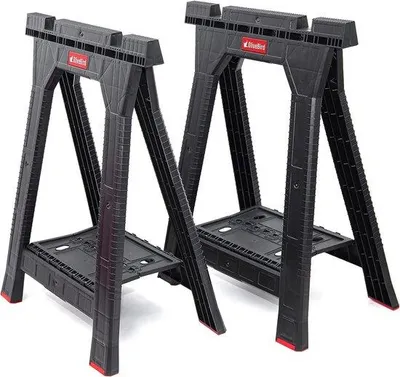 Produktbild von Famanu Werkbock Set 2 Stück - Klappbar, mit Antirutschfüßen, Tragkraft bis 350 kg
