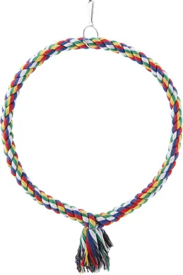 Image de Oiseau perroquet cercle anneau corde perchoir balançoire mâcher jouet cage oiseau décoration accessoire (petit)