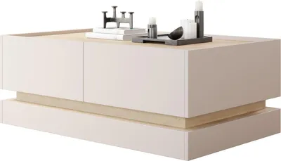 Produktbild von MIRJAN24 Couchtisch Zarpant L97 4K, Couchtisch (Farbe: Sandbeige / Eiche Cremona)