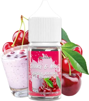 Produktbild von Belissia Shake and Make Kirsch-Joghurt Refill - 30 ml hochdosiertes Lebensmittelaroma - zum Nachfüllen - Für Backen, Speisen, Getränke, Shakes, DIY uvm