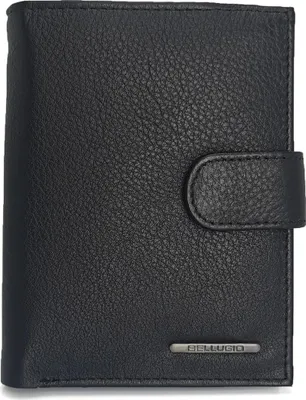 Imagen del producto de Cartera de cuero para hombre Bellugio con protección RFID - Color negro