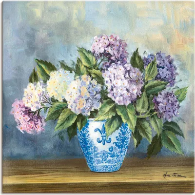 Produktbild von ARTland Leinwandbild Hortensien Größe: 50x50 cm