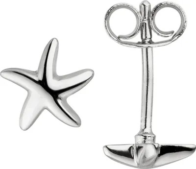Produktbild von Paar Ohrstecker Stern Seestern aus 925 Silber Ohrringe Ohrschmuck Kinder