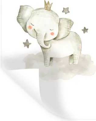 Produktbild von MuchoWow® Wandtattoo Wandsticker Wandaufkleber Tiere - Elefant - Sterne 60x90 cm Selbstklebend und Repositionierbar - Sticker - Dekorfolie