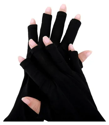 Produktbild von UV-Schutz-Handschuhe für Gel-Nagellampen, Professionelle UPF50+ UV-Handschuhe für Maniküre, Fingerlose Handschuhe zum Schutz vor UV-Licht (Schwarz)