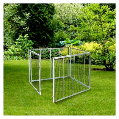 Produktbild von Garten Metallkomposter 107x107x81 cm – Vollverzinkter Komposter für Gartenabfälle, Robuste Bauweise, Ideal für Kompostierung