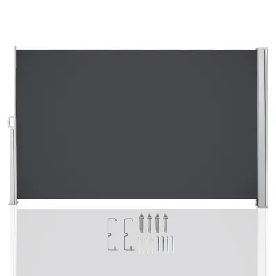 Obrázek produktu pro TolleTour Boční markýza Výsuvná zástěna Ochrana proti větru Terasa Ochrana proti slunci Boční roleta Hliníkové markýzy Šedá 180x300cm