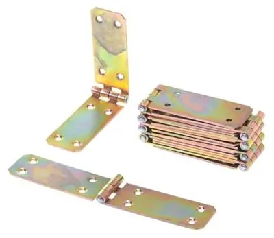 Produktbild von Aqbau® 10er Set Kistenband Scharnier 30 x 150mm aus feuerverzinkt, Schwerlastscharnier, Tischbänder, Gerollte scharniere klappbar, Möbelscharniere