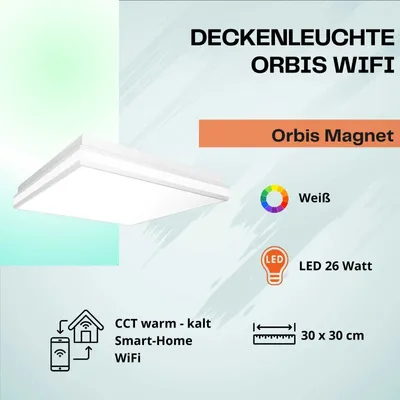 Produktbild von LEDVANCE SMART+ Orbis Magnet LED Deckenleuchte, Wandleuchte 30x30cm 26W Tunable White 4058075572652