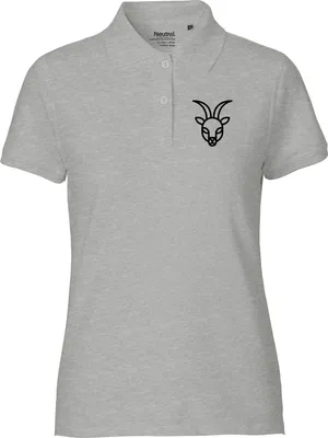 Produktbild von Huuraa Damen Polo Shirt Steinbock Sternzeichen Symbol S Sport Grey Bio Baumwolle Fairtrade Poloshirt Geschenkidee
