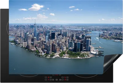 Produktbild von KitchenYeah© Herdabdeckplatte New York - USA - Skyline , 80x52cm, Küche Deko, Glaskeramikkochfeld Herdabdeckung, Abdeckplatte fùr Kochfeld