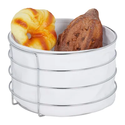 Produktbild von relaxdays Brotkorb Metall mit Stoffeinsatz