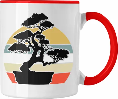 Produktbild von Trendation - Bonsai Tasse Geschenk Bonsai Baum (Rot)