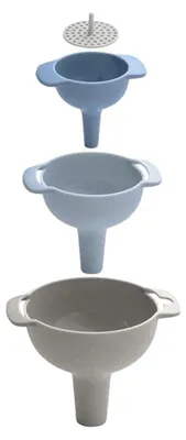 Immagine prodotto di Set di imbuti - 4 imbuti - Imbuto con filtro - Accessorio per la cucina - Imbuto per alimenti - Adatto per riempire bottiglie