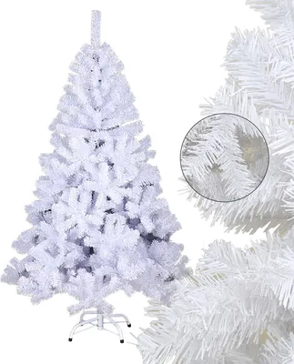 Image de Jayseuw 180cm Arbre de Noël artificiel avec 770 pointes PVC, Sapin avec support, Arbre de Noël artificiel blanc
