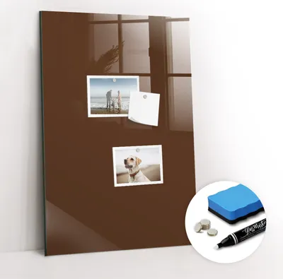 Produktbild von Magnetpinnwand Memoboard - Zubehörsatz - Weißer Marker + Schwamm + Magnete - 40 x 60 cm - Braune Farbe