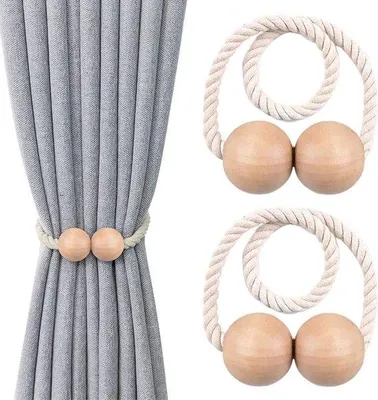 Produktbild von Famanu Vorhangbänder mit Magneten - Rosa und Grau