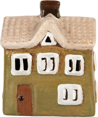 Immagine prodotto di Clayre & Eef Portacandele House 11x7x13 cm in Vetroceramica verde
