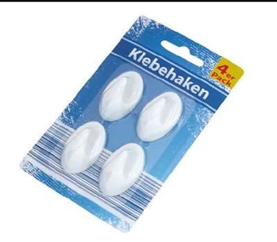 Obrázok produktu pre Lepiace háčiky, biele - balenie 4 ks