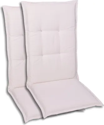 Produktbild von GO-DE Textil, Sesselauflage Hochlehner, 2er-Set, Farbe: weiß, Maße ca.: 120 cm x 50 cm x 6 cm